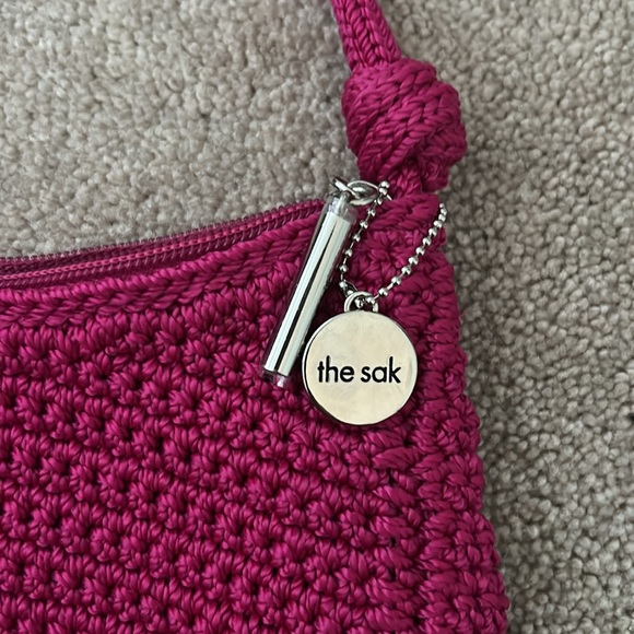 The Sak Josie Mini Shoulder Bag Crochet Pink #109873 Msrp: $89 NWOT - Picture 2 of 6